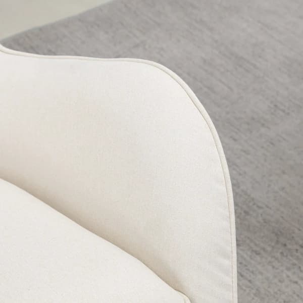 Rootz Gyngestol - Scandi Design - Afslapningsstol - Knapsømning - Stue - Spisestue - Cremefarvet + Naturlig + Sort - 69 cm x 90 cm x 100 cm
