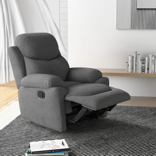 Rootz Relaxation Chair - Enkel soffa Solstol - 145° lutning - Tv-stol Fåtölj - Tv-stol med sömnfunktion - Vardagsrum - Grå - 93 x 94 x 105,5 cm