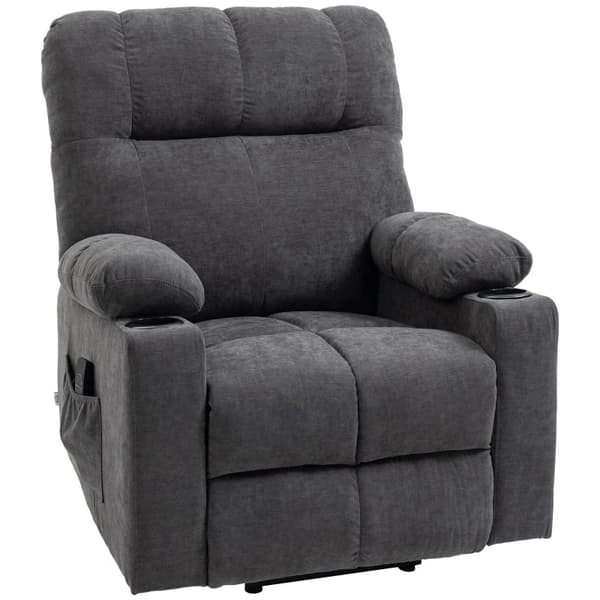 Rootz Stand-up Senior Chair - Liggande funktion - Electric Riser Chair - Inklusive fjärrkontroll - Mörkgrå - 144 cm x 91 cm x 88 cm