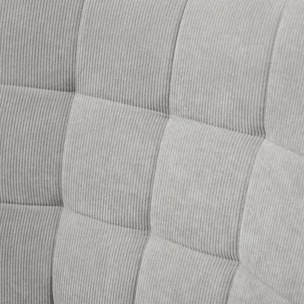 Rootz Accent Stol i Scandi Design - Afslapningsstol med skammel - Vingestol - Lænestolssæt - Bøgetræ - Cord Look - Grå - 72L x 80W x 101H cm