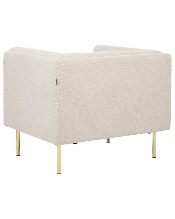 Lenestol Beige Stoff Gull Krom Jernben med Armlener Moderne Minimalistisk Stue