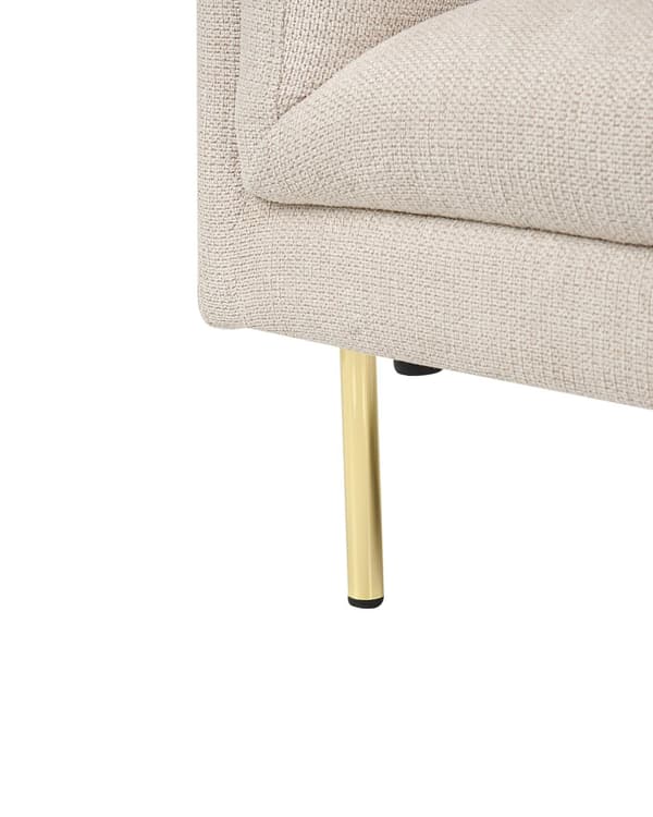 Lenestol Beige Stoff Gull Krom Jernben med Armlener Moderne Minimalistisk Stue