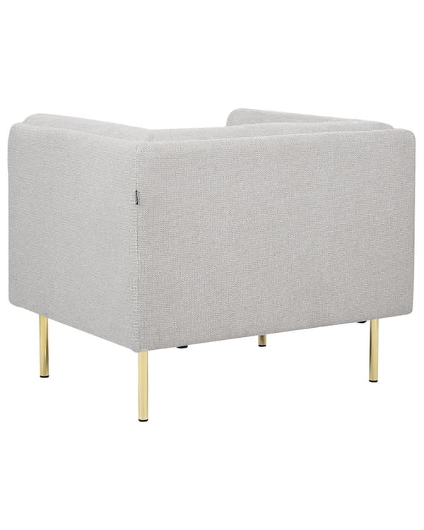 Lenestol Grått Stoff Gull Krom Jernben med Armlener Moderne Minimalistisk Stue