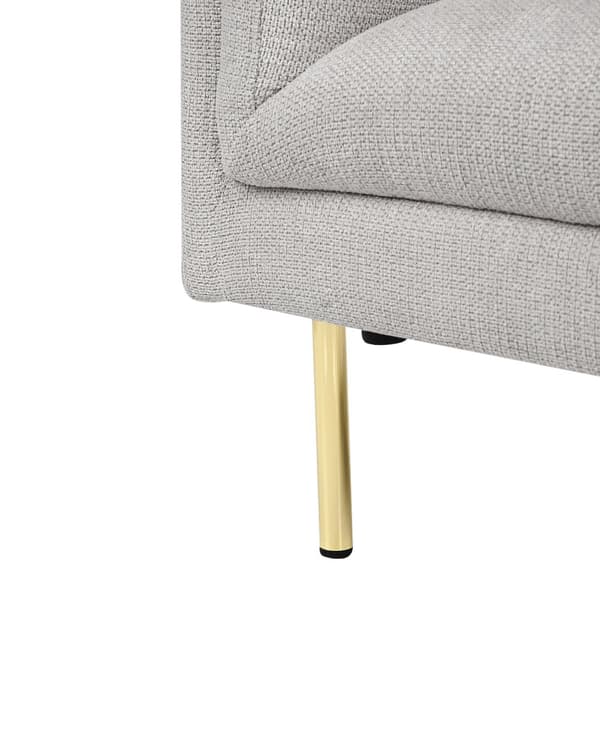 Lenestol Grått Stoff Gull Krom Jernben med Armlener Moderne Minimalistisk Stue