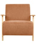 Miniatyrbilde 4 av 8: Lenestol Oransje Stoff Treben med Armlener Moderne Minimalistisk Stue