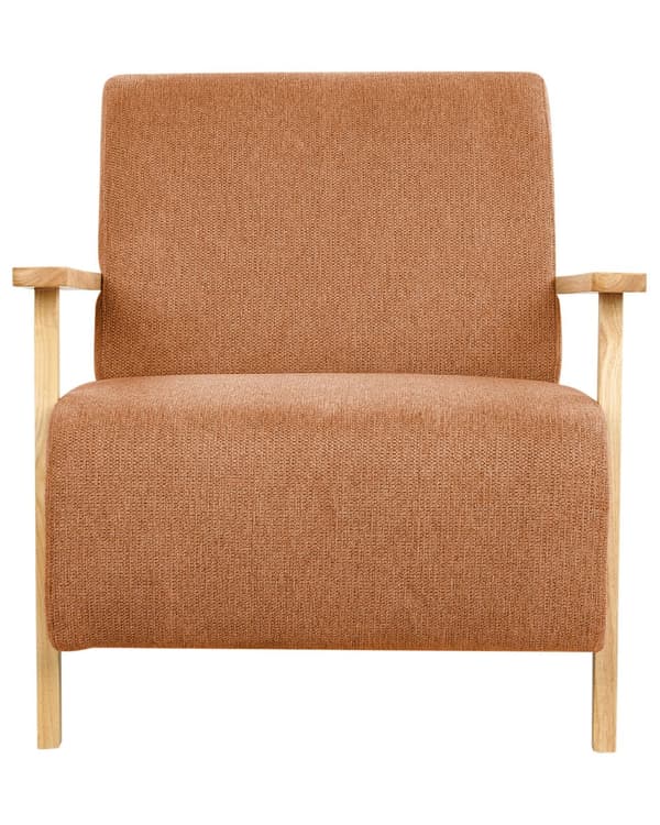 Lenestol Oransje Stoff Treben med Armlener Moderne Minimalistisk Stue