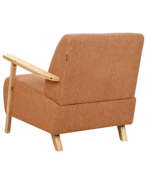 Lenestol Oransje Stoff Treben med Armlener Moderne Minimalistisk Stue