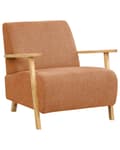 Miniatyrbillede 1 af 8: Lænestol Orange Polyester Stuestol med Armlæn til Stuen Bred Hvilestol Polstret Design Møbel Stol