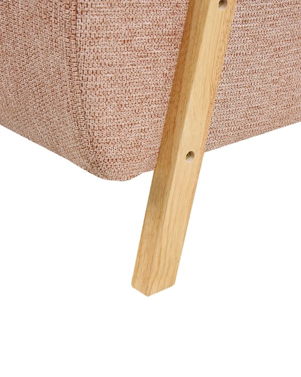 Lænestol Lyserød Polyester Stuestol med Armlæn til Stuen Bred Hvilestol Polstret Design Møbel Stol