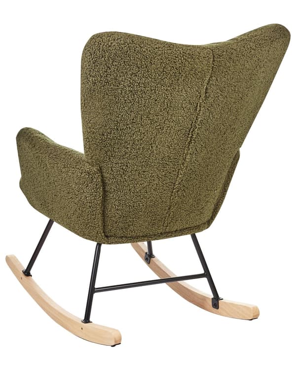 Gyngestol Mørkegrønn Bouclé Tre Moderne design Soverom Stue Lenestol Innredning