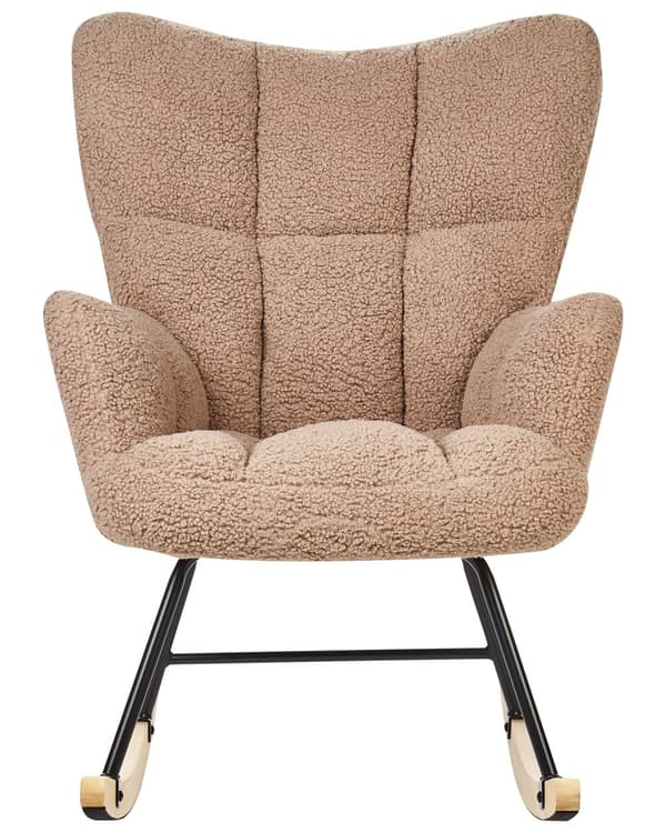 Gyngestol Sand Beige Bouclé Tre Moderne design Soverom Stue Lenestol Innredning
