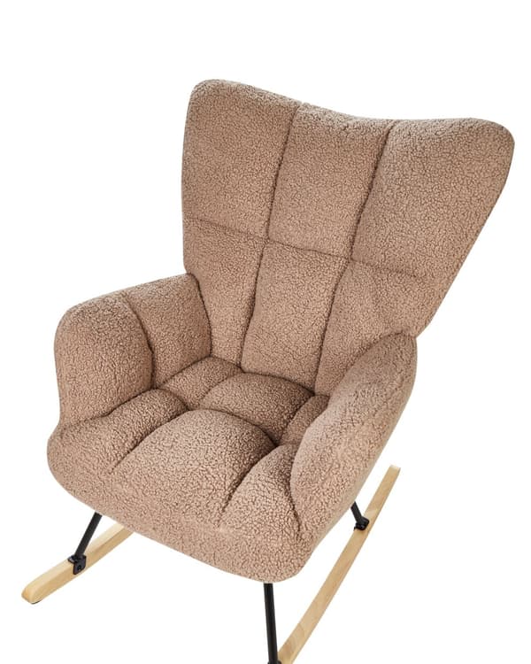 Gyngestol Sand Beige Bouclé Tre Moderne design Soverom Stue Lenestol Innredning