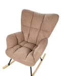 Miniatyrbilde 7 av 9: Gyngestol Sand Beige Bouclé Tre Moderne design Soverom Stue Lenestol Innredning