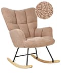 Miniatyrbilde 1 av 9: Gyngestol Sand Beige Bouclé Tre Moderne design Soverom Stue Lenestol Innredning