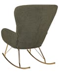 Miniatyrbilde 6 av 10: Gyngestol Mørkegrønn Boucle Stofftrekk Metallben Skøyter Tradisjonell Retro Design