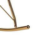 Miniatyrbilde 9 av 10: Gyngestol Mørkegrønn Boucle Stofftrekk Metallben Skøyter Tradisjonell Retro Design