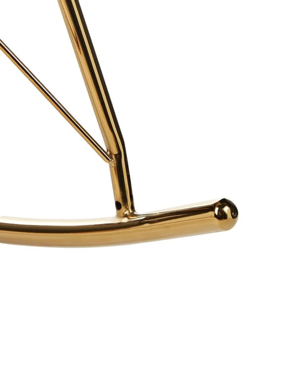Gyngestol Mørkegrønn Boucle Stofftrekk Metallben Skøyter Tradisjonell Retro Design