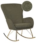 Miniatyrbilde 1 av 10: Gyngestol Mørkegrønn Boucle Stofftrekk Metallben Skøyter Tradisjonell Retro Design