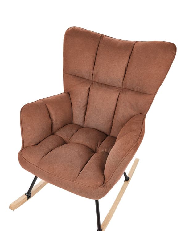 Gyngestol Brun Stoff Tre Moderne design Soverom Stue Lenestol Innredning