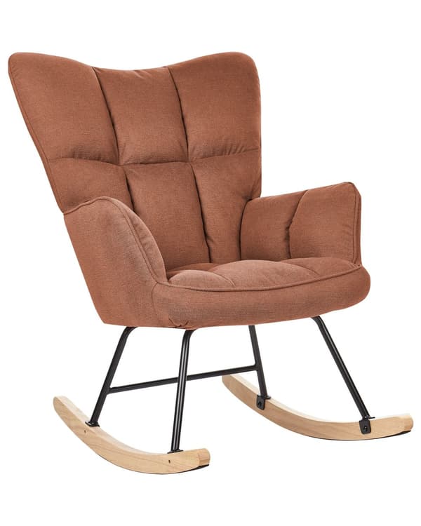 Gyngestol Brun Stoff Tre Moderne design Soverom Stue Lenestol Innredning