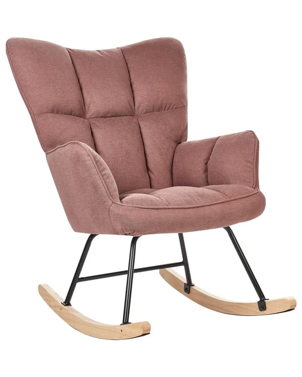 Gyngestol Rosa Stoff Tre Moderne design Soverom Stue Lenestol Innredning