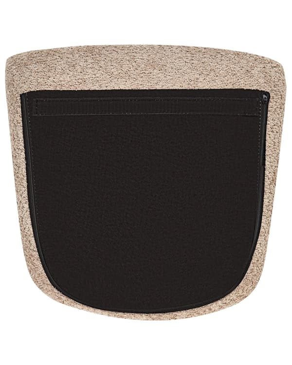 Gyngestol Beige Boucle Stofftrekk Metallben Skøyter Tradisjonell Retro Design