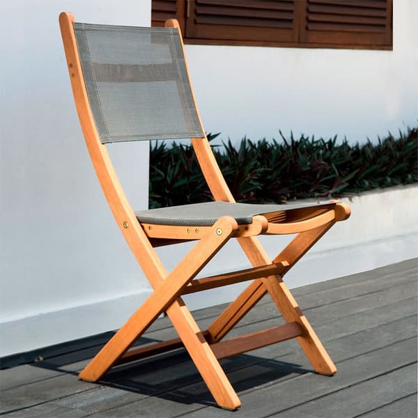Chillvert Fsc Eucalyptus Och Tyg Klappstol Napoles 50.65x49.6x93.2 Cm Grå