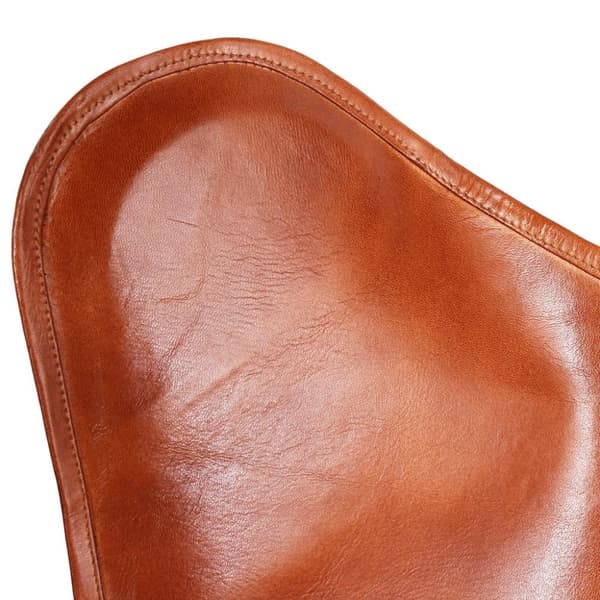 The Living Store Fladdermusfåtölj brun äkta läder - Fåtöljer