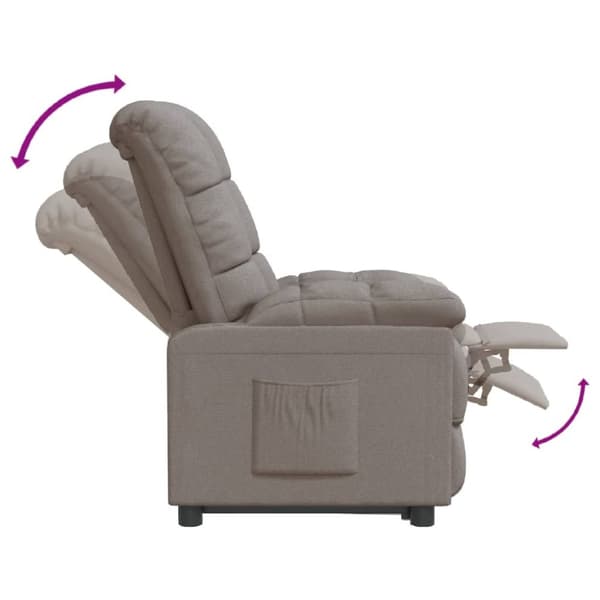 Reclinerfåtölj taupe tyg