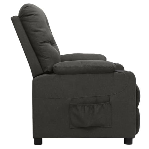Reclinerfåtölj mörkgrå tyg
