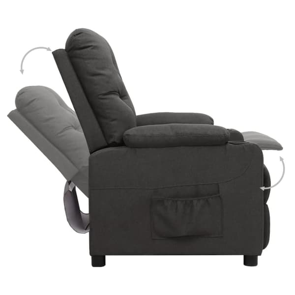 Reclinerfåtölj mörkgrå tyg