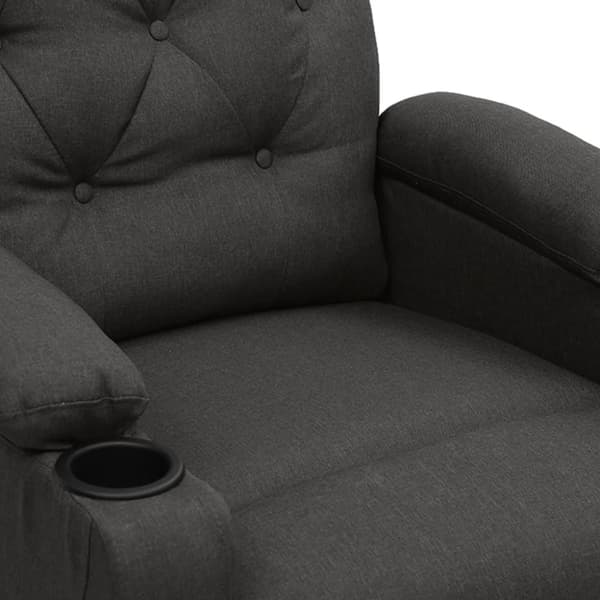 Reclinerfåtölj mörkgrå tyg