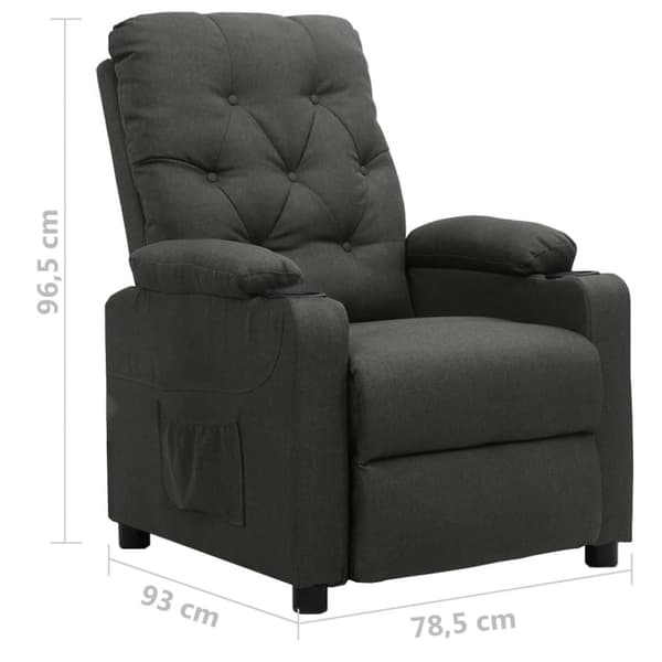 Reclinerfåtölj mörkgrå tyg