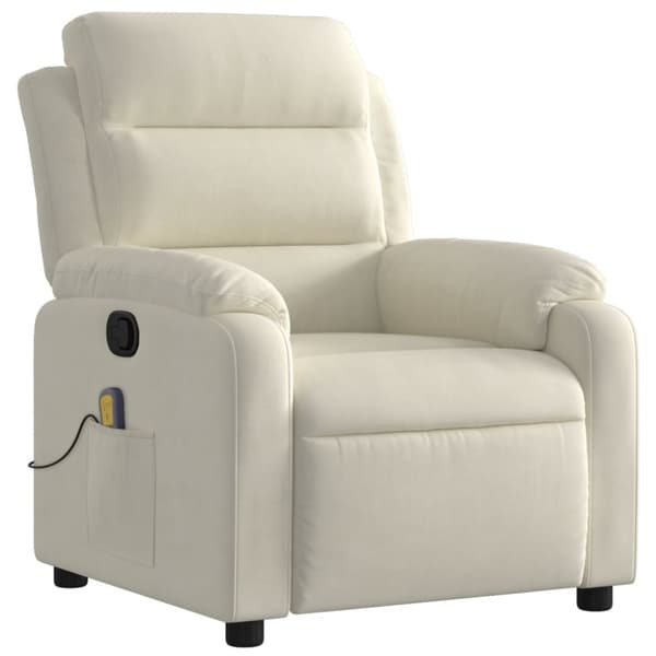 massagestol velour cremefarvet