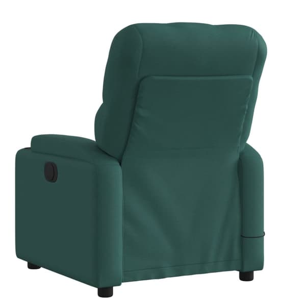 Massagefåtölj mörkgrön tyg