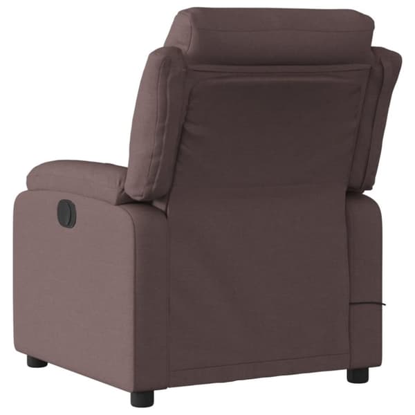 Massagefåtölj mörkbrun tyg