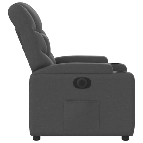 Elektrisk reclinerfåtölj svart tyg