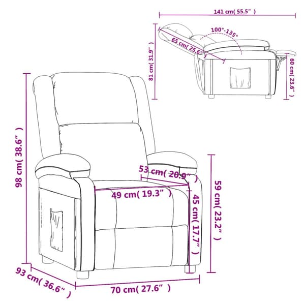 Reclinerfåtölj vit konstläder