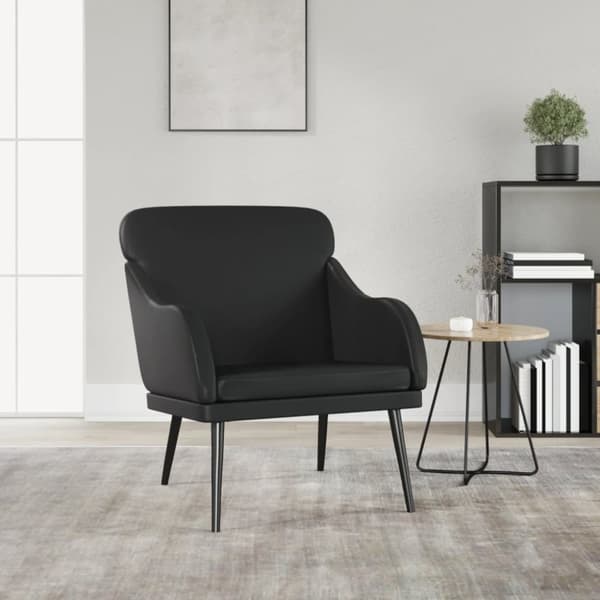 Fåtölj svart 63x76x80 cm konstläder