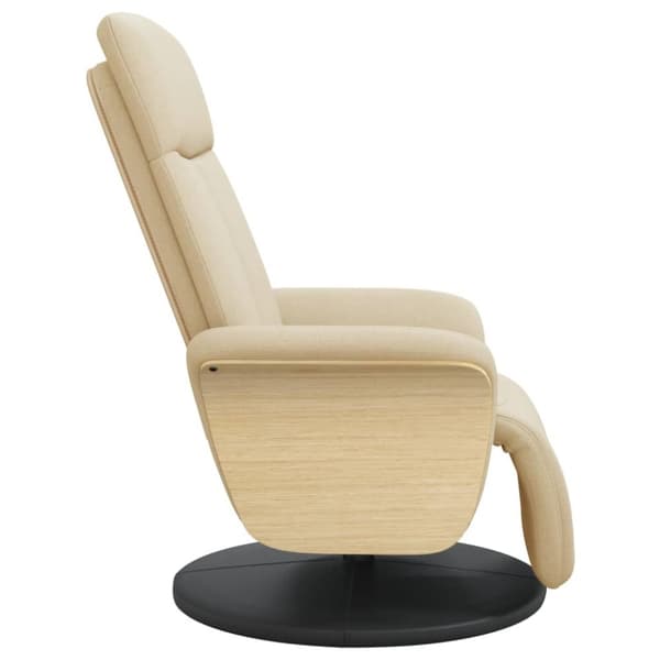 Reclinerfåtölj med fotpall gräddvit tyg