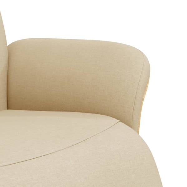 Reclinerfåtölj med fotpall gräddvit tyg