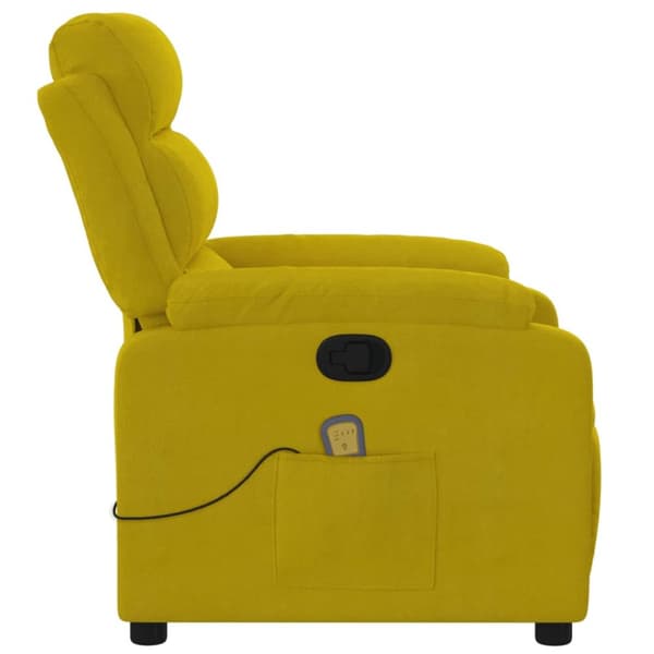 Massagefåtölj gul sammet