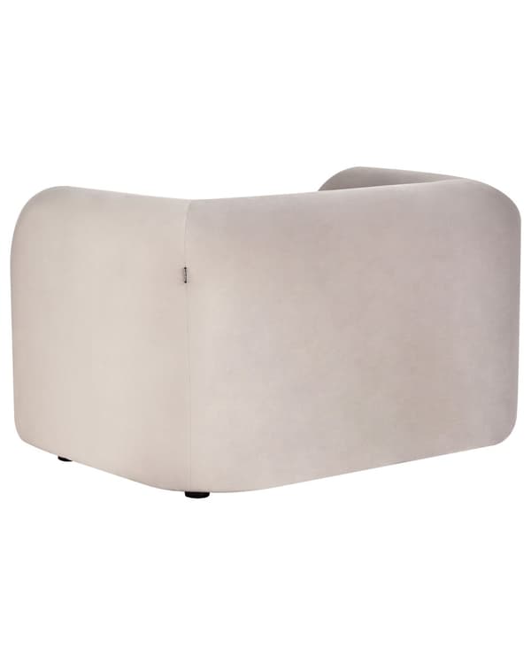 Lenestol Taupe Fløyel Stoff Myk Nubby med Ekstra Puter Retro Glam Art Dekor Stue