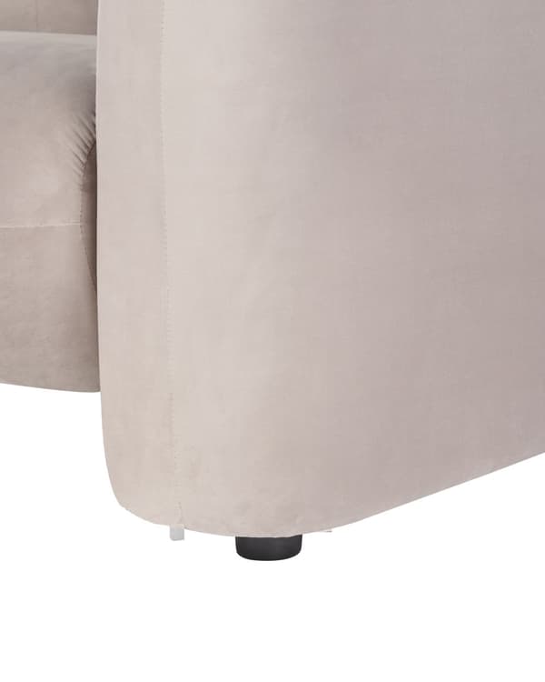 Fåtölj Sammet Taupe med Prydnadskudde Retro Glam Art Déco Vardagsrum
