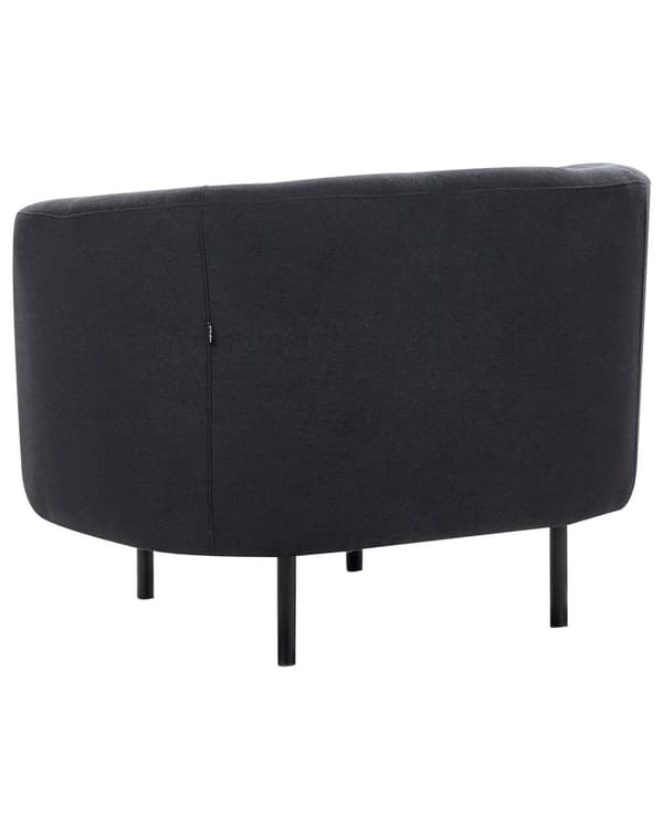 Lenestol Svart Polyester Stoff Myke Svarte Ben Retro Glam Art Dekor Stil