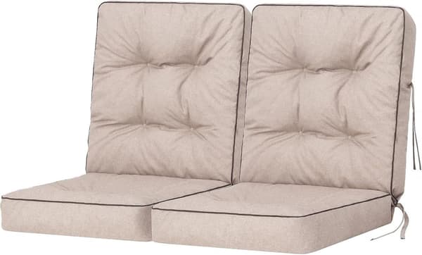 Bankdyna för trädgårdsmöbler, sittdyna inomhus/utomhus - Beige - 100 cm (2 x 50 cm)