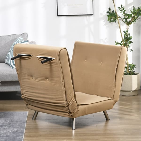 Rootz vilstol - Fåtölj - Enkelsäng - Justerbart ryggstöd - Sammetstyg - 77cm x 88cm x 83cm