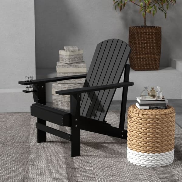 Rootz Adirondack Havestol - Udendørs siddepladser - Terrassemøbler - Ergonomisk design - Vejrbestandigt grantræ - Indbygget kopholder - 72,5W x 97D x