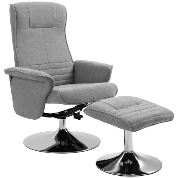 Rootz vilstol med pall - Snurrstol - Tiltbart ryggstöd - Ultramjuk stoppning - 69cm x 71cm x 104cm - Sammetstyg - Grå