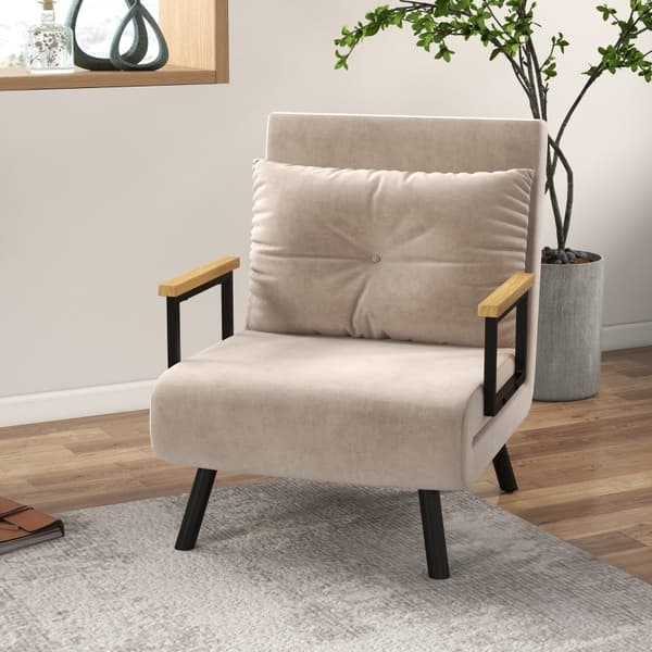 Rootz afslapningsstol - Velvet-lænestol - Justerbart ryglæn - Ekstra pude - 5-niveaus recline - Stålramme - 63W x 73D x 81H cm